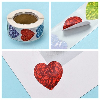 Heart Shaped Stickers Roll DIY-K027-A16-1