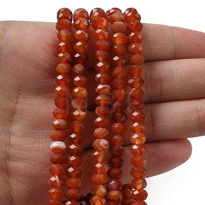 Natural Banded Agate Beads Strands G-D344-A34-02-1