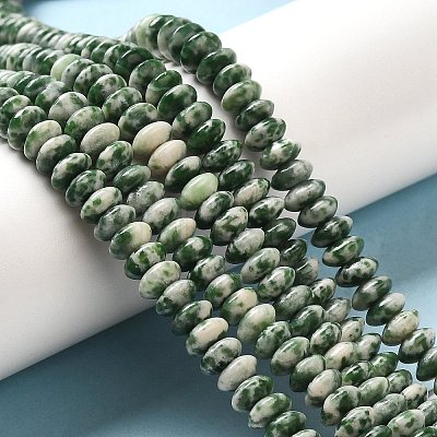 Natural Green Spot Beads Strands G-Z030-A03-01-1
