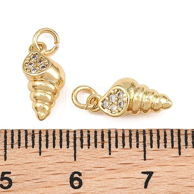 Brass Micro Pave Clear Cubic Zirconia Charms KK-Q085-02C-G-1