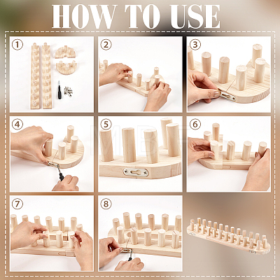 Wood Chunky Knitting Loom for Blanket Making AJEW-WH0880-31A-1
