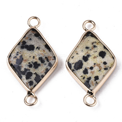 Natural Dalmatian Jasper Links Connectors G-S359-107F-1