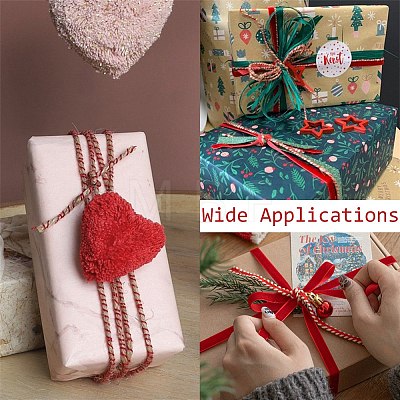 3 Rolls 3 Colors Braided Jute Twine OCOR-CJ0004-13-1