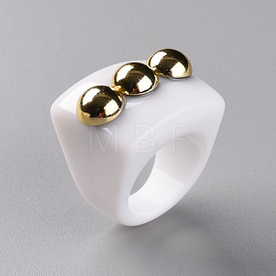 Opaque Acrylic Finger Rings RJEW-T010-11-1