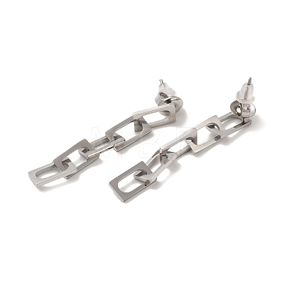 304 Stainless Steel Chain Dangle Stud Earrings for Women EJEW-Q781-27P-1