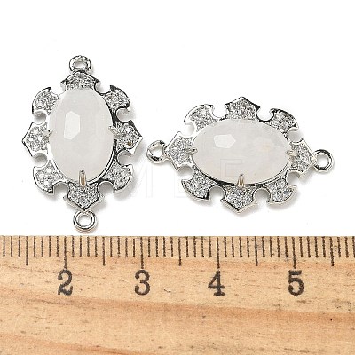 Natural Quartz Crystal Faceted Oval Connector Charms G-G181-06P-08-1