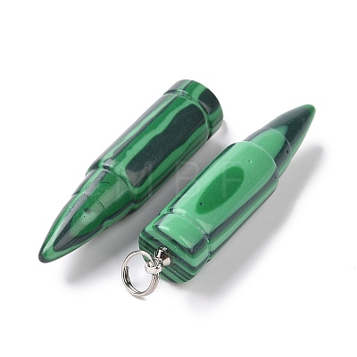 Synthetic Malachite Pointed Pendants G-D850-15-1