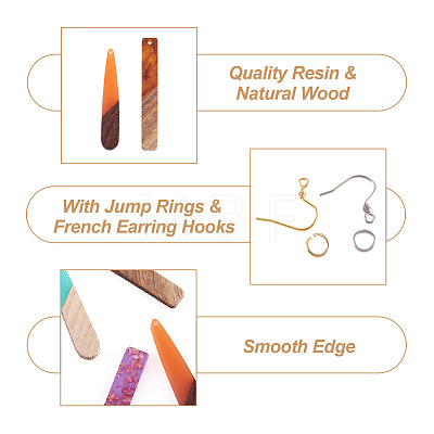 DIY Rectangle & Teardrop Dangle Earrings Making Kit DIY-TA0008-94-1
