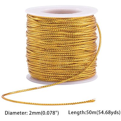 Jewelry Braided Thread Metallic Cords MCOR-PH0001-01A-1