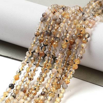 Natural Gold Rutilated Quartz Beads Strands G-G161-A16-05-1