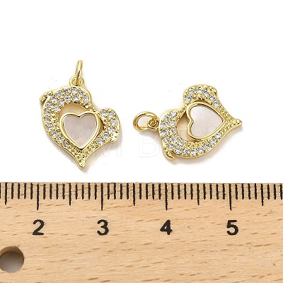 Brass Micro Pave Clear Cubic Zirconia Pendants KK-K365-04A-G-1