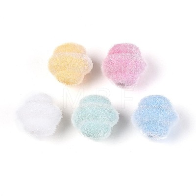 Flocking Opaque Acrylic Twist Beads OACR-T030-14M-B-1