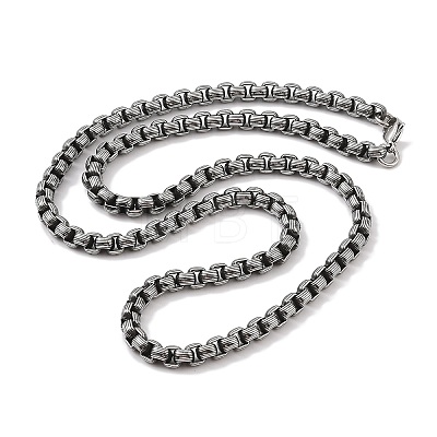 304 Stainless Steel Box Chain Necklaces NJEW-K378-17C-AS-1