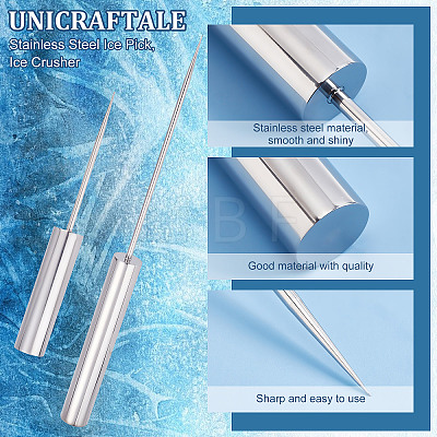 Unicraftale 2Pcs 2 Style 201 Stainless Steel Ice Pick TOOL-UN0001-14-1