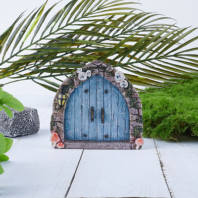 Wooden Fairy Door Sculpture DIY-WH0430-364-1