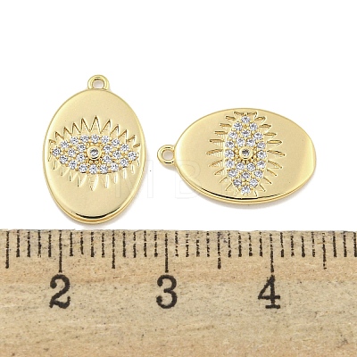 Brass Micro Pave Clear Cubic Zirconia Pendants KK-S386-10G-1