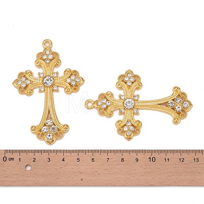 Alloy Rhinestone Cross Big Pendants LS-ALRI-1475-G-NR-1