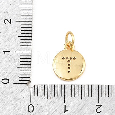 Brass Micro Pave Clear Cubic Zirconia Charms CU-CBA56CE-12G-T-1