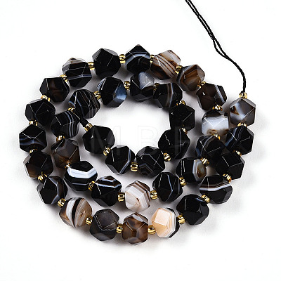 Natural Black Agate(Dyed & Heated) Beads Strands G-T140-09C-1