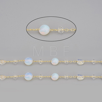 Handmade Opalite Beaded Chains CHC-I031-11C-1