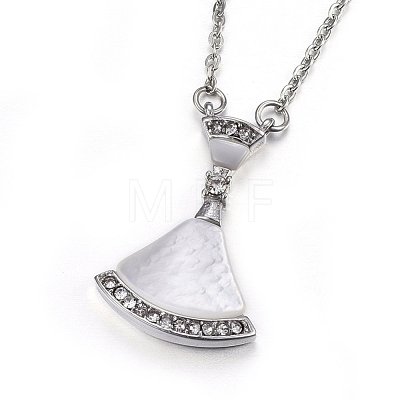304 Stainless Steel Pendant Necklaces NJEW-H496-03C-1