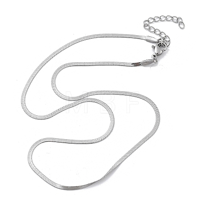 304 Stainless Steel Flat Snake Chains Necklaces for Women Men NJEW-U019-02P-1