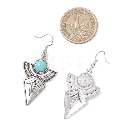 Synthetic Turquoise & Alloy Dangle Earrings EJEW-JE06922-1