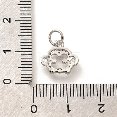 Rack Plating Brass Micro Pave Cubic Zirconia Pendants KK-H508-28P-10-1