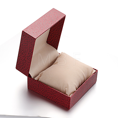 Square PU Leather Jewelry Boxes for Watch CON-M004-06-1