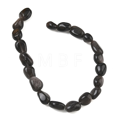 Natural Silver Sheen Obsidian Beads Strands G-C286-A21-1