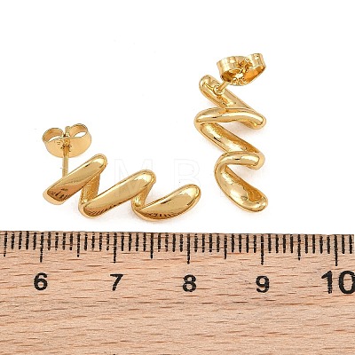 Wave 304 Stainless Steel Stud Earrings with 316 Surgical Stainless Steel Pins for Women SA-CBAB549-02G-1