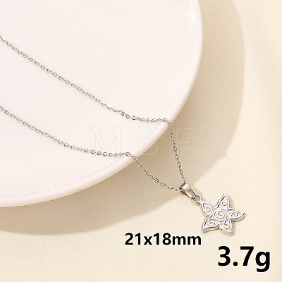 304 Stainless Steel Star Pendant Necklace JY7792-9-1