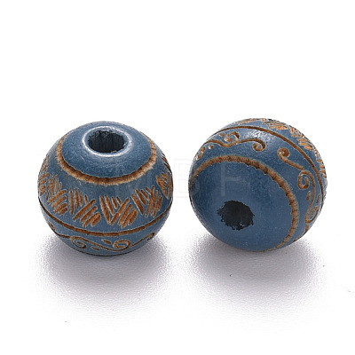 Painted Natural Wood Beads WOOD-N006-02A-12-1
