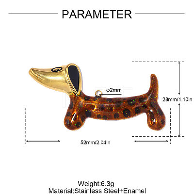 304 Stainless Steel Enamel Pendants STAS-OY019-31G-1
