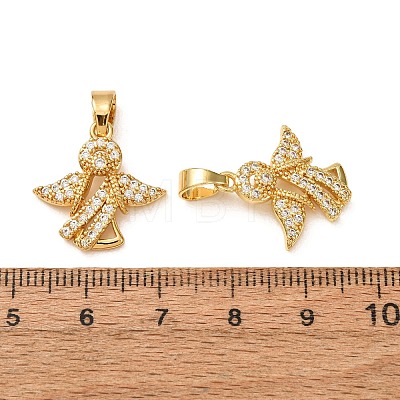 Brass Micro Pave Clear Cubic Zirconia Pendants CU-CBADD64-03G-1