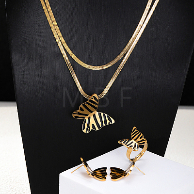 Golden Stainless Steel Jewelry Set PV5689-1-1