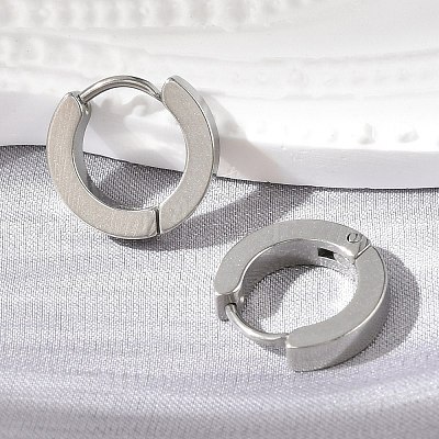 Tarnish Resistant 202 Stainless Steel Huggie Hoop Earrings LS-EJEW-O087-09A-P-1