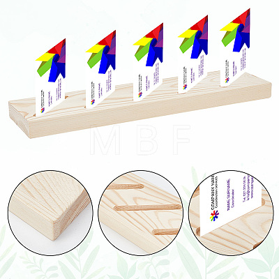 5 Slots Rectangle Wood Card Slotted Display Stands ODIS-WH0043-28-1