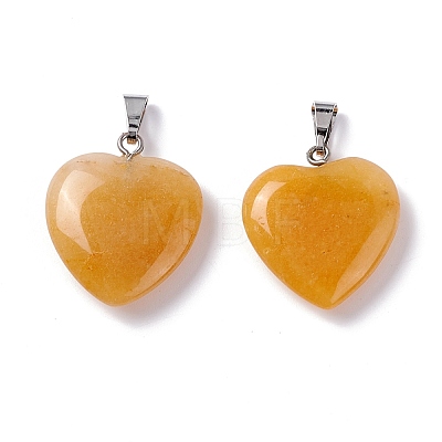 Natural Yellow Aventurine Pendants G-G956-B25-FF-1