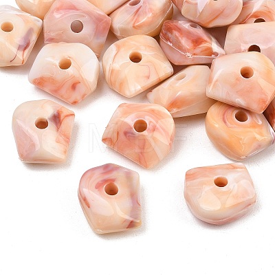 Two Tone Opaque Acrylic Imitation Gemstone Beads OACR-T033-08A-1