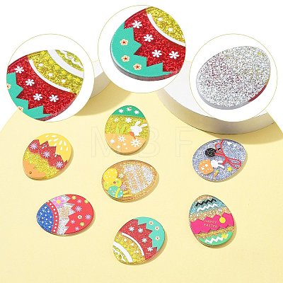 14Pcs 7 Styles Easter Egg Bunny Acrylic Pendants FIND-CJ0001-70-1