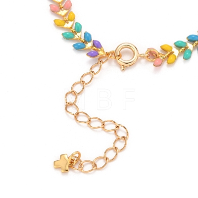 Brass Enamel Cobs Chains Bracelets BJEW-JB05744-1