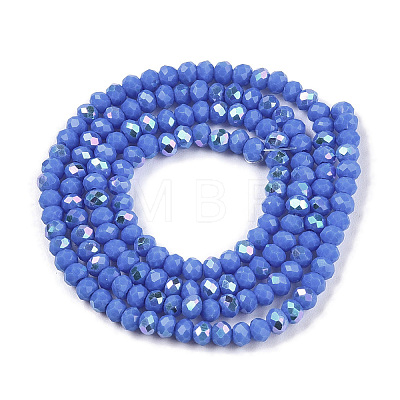 Electroplate Opaque Solid Color Glass Beads Strands EGLA-A044-P2mm-L32-1