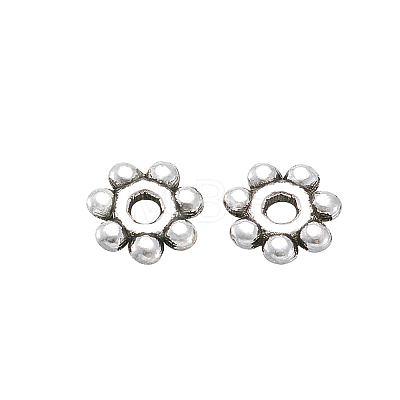 Tibetan Silver Daisy Spacer Beads TIBE-TA0001-05AS-A-1