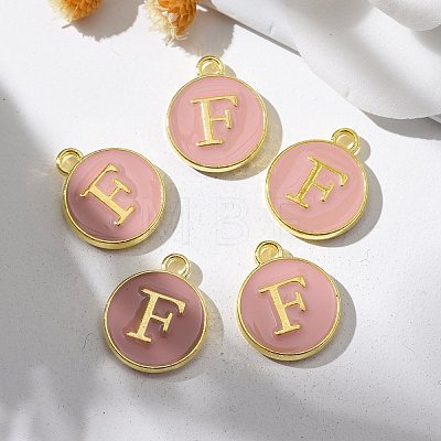 Golden Plated Alloy Enamel Charms X-ENAM-S118-07F-1