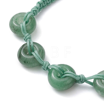Natural Green Aventurine Rondelle Braided Bead Bracelets BJEW-TA00492-04-1