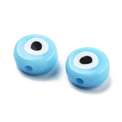 Opaque Printed Acrylic Beads OACR-G038-04E-1