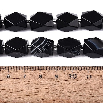Natural Black Agate(Dyed & Heated) Beads Strands G-Q608-11A-1