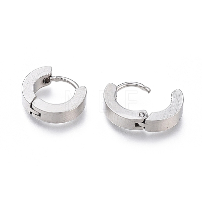 304 Stainless Steel Huggie Hoop Earrings LS-EJEW-O087-09E-P-1