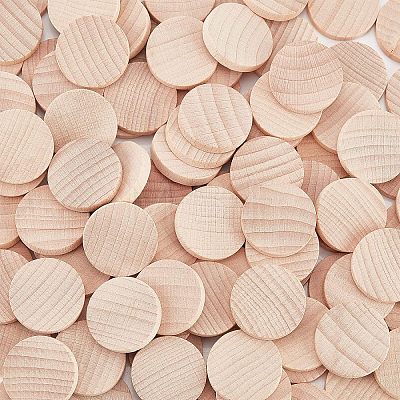 Unfinished Wooden Discs WOOD-WH0030-12-1